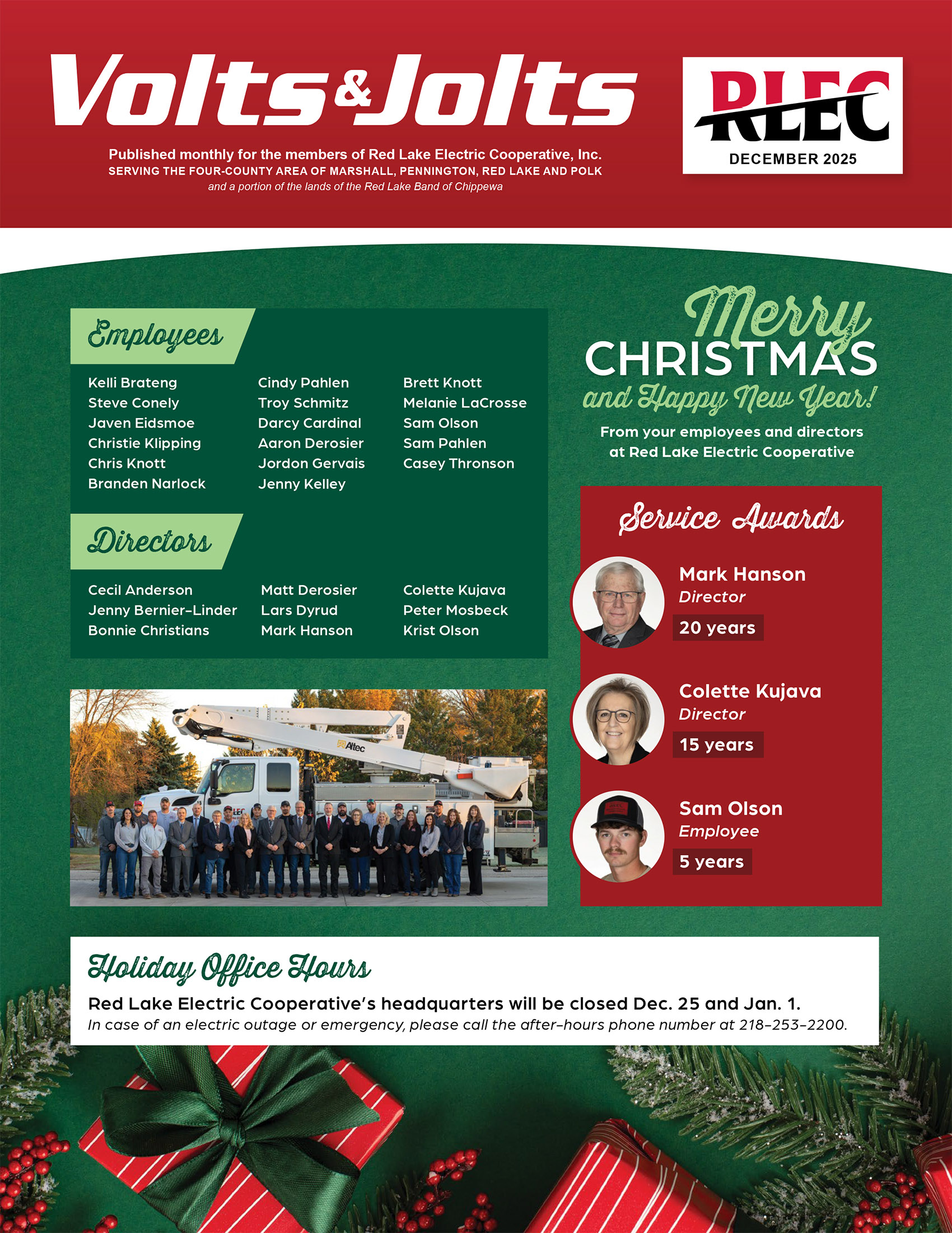 December Volts & Jolts newsletter cover