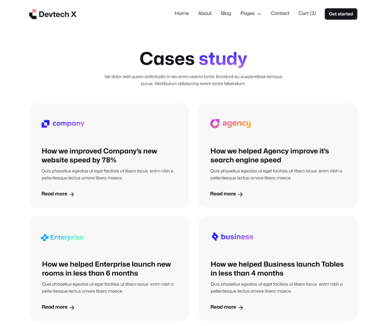 Devtech X - Cases Study Page - The Ultimate Tech Development Agency Webflow Template
