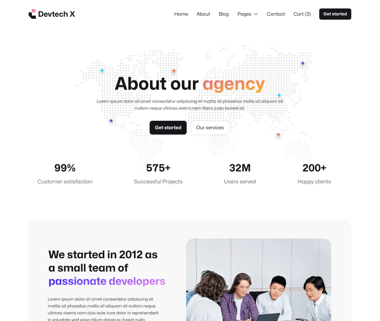 Devtech X - About Page - The Ultimate Tech Development Agency Webflow Template