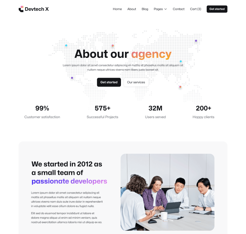 Devtech X - About Page - The Ultimate Tech Development Agency Webflow Template