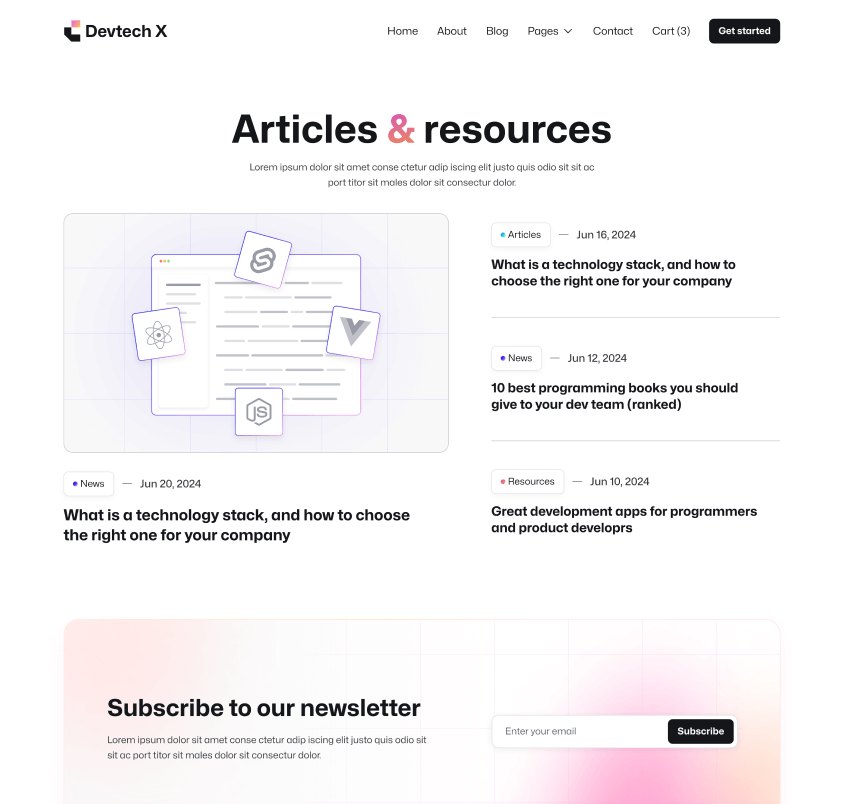 Devtech X - Blog V3 Page - The Ultimate Tech Development Agency Webflow Template