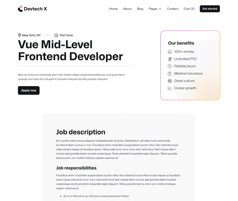 Devtech X - Career Single Page - The Ultimate Tech Development Agency Webflow Template