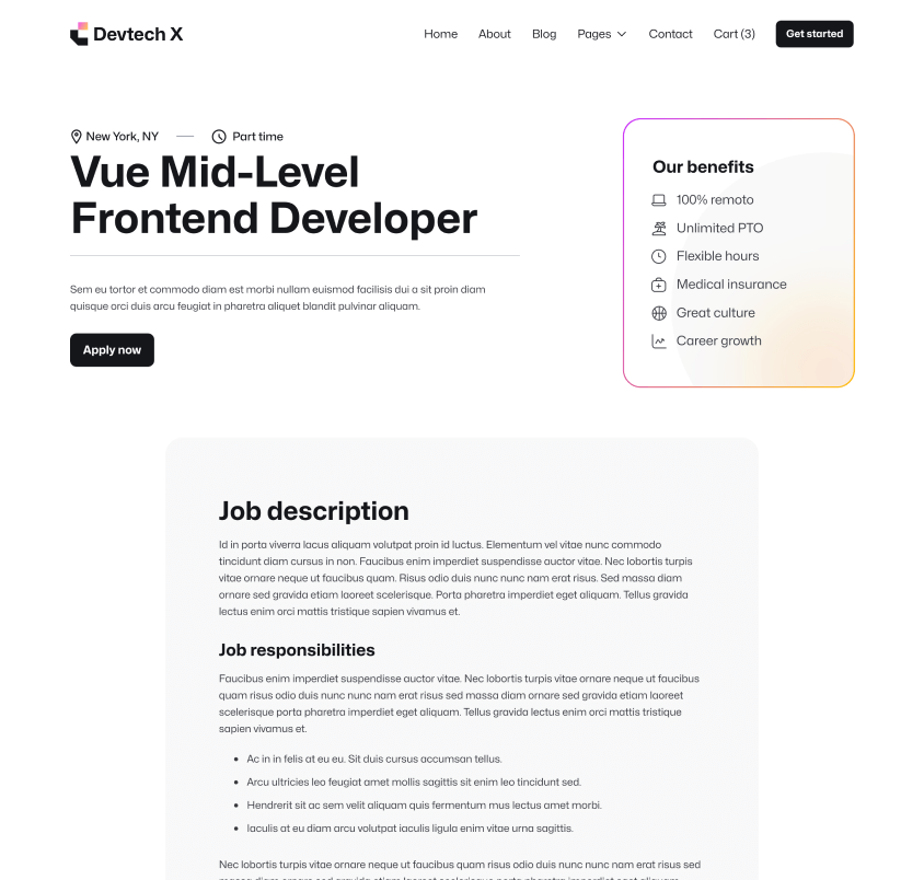 Devtech X - Career Single Page - The Ultimate Tech Development Agency Webflow Template