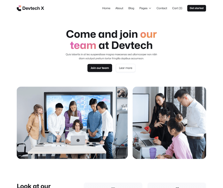 Devtech X - Careers Page - The Ultimate Tech Development Agency Webflow Template