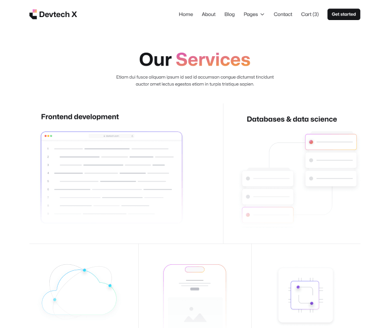 Devtech X - Services Page - The Ultimate Tech Development Agency Webflow Template