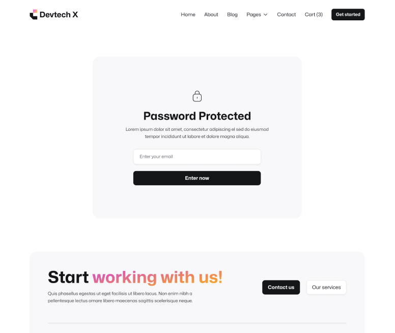 Devtech X - Password Page - The Ultimate Tech Development Agency Webflow Template