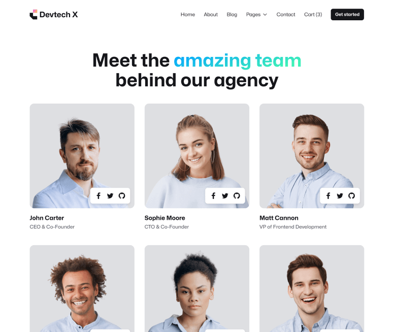 Devtech X - Team Member Page - The Ultimate Tech Development Agency Webflow Template