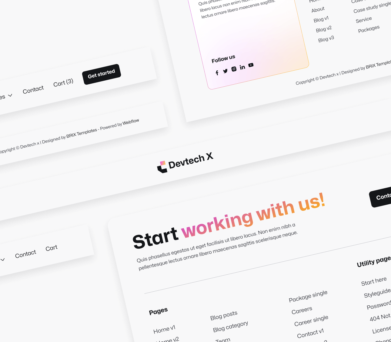 Devtech X - Header And Footer - The Ultimate Tech Development Agency Webflow Template