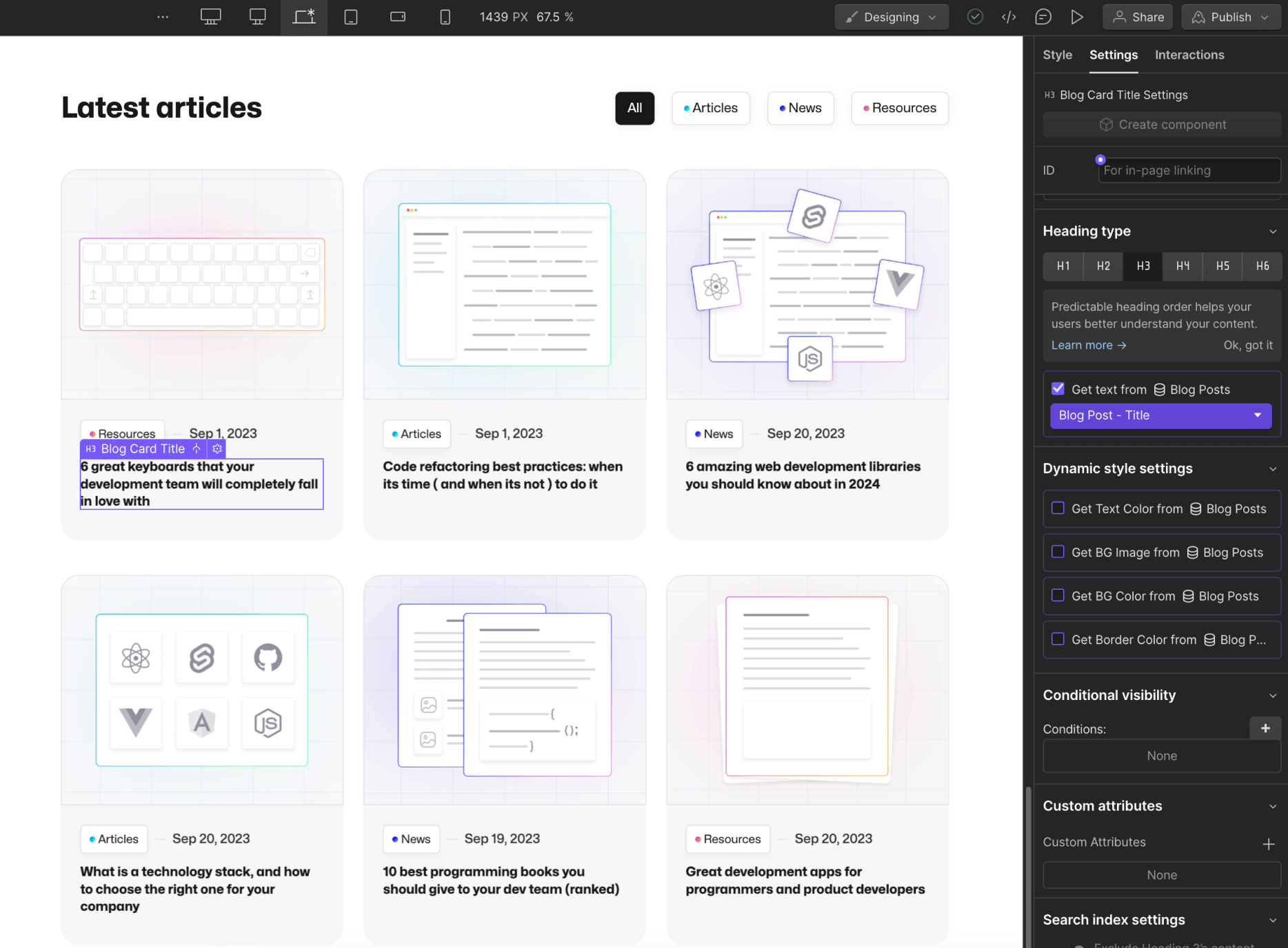 CMS Content - Devtech X Webflow Template