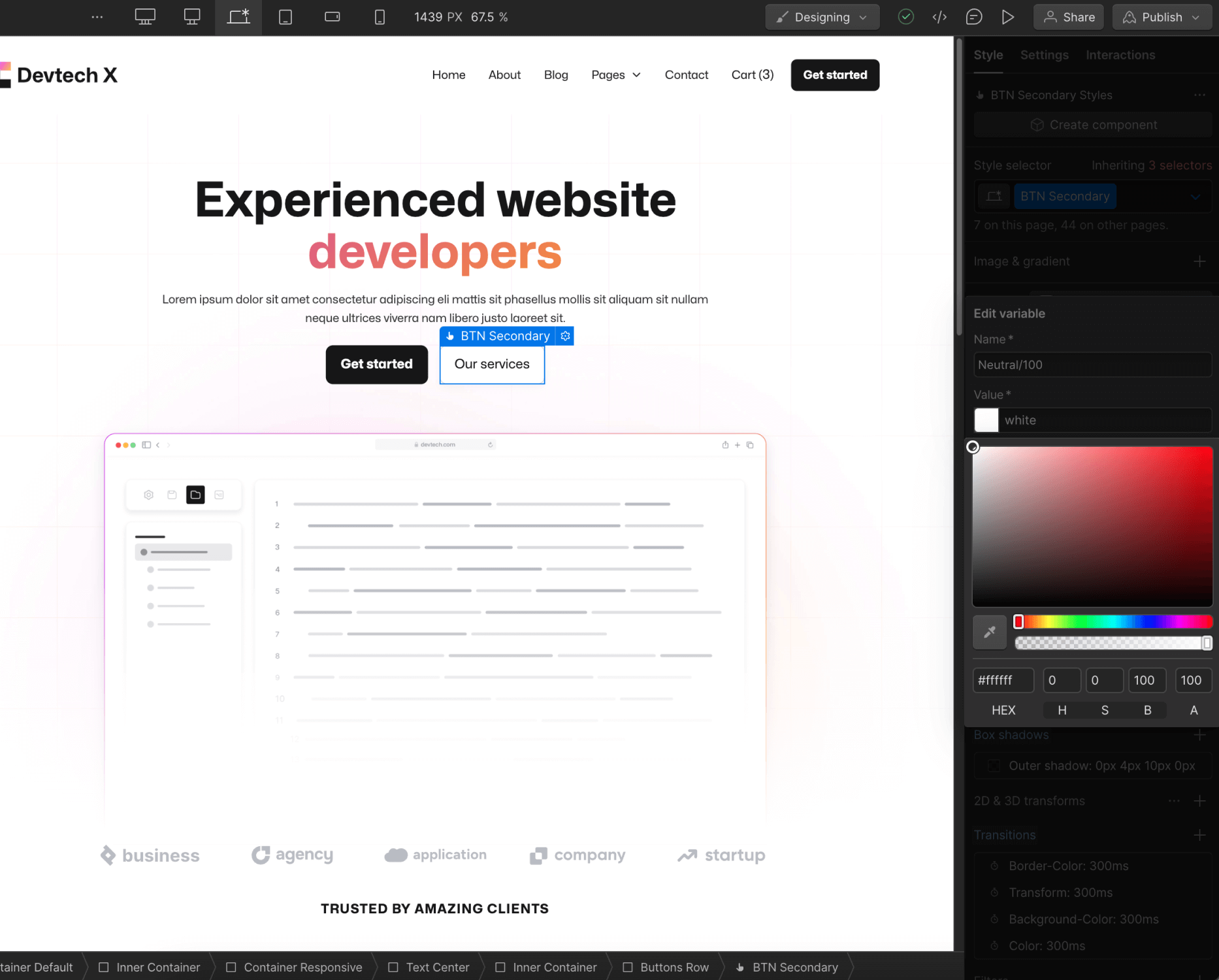 Color - Devtech X Webflow Template