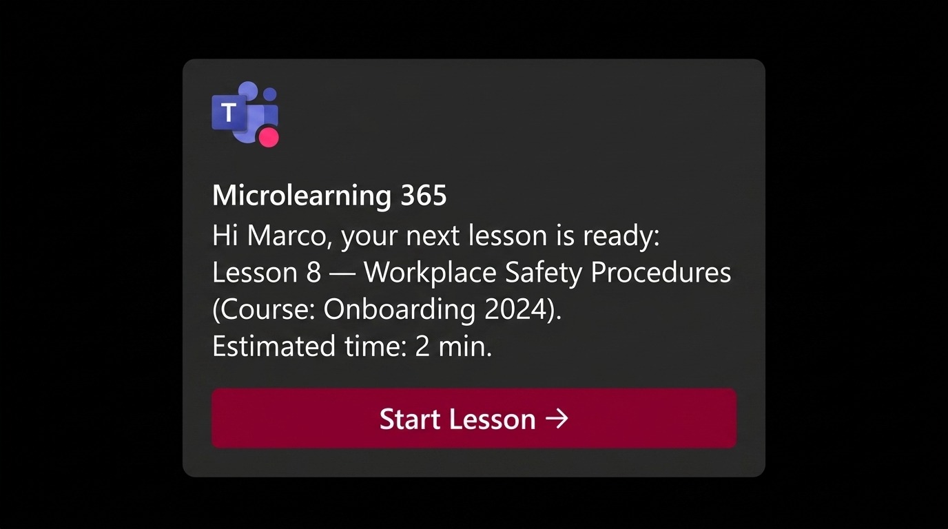 microlearning teams notifications