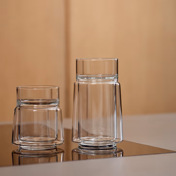 Clear Double Wall Glass in Medium and Large 