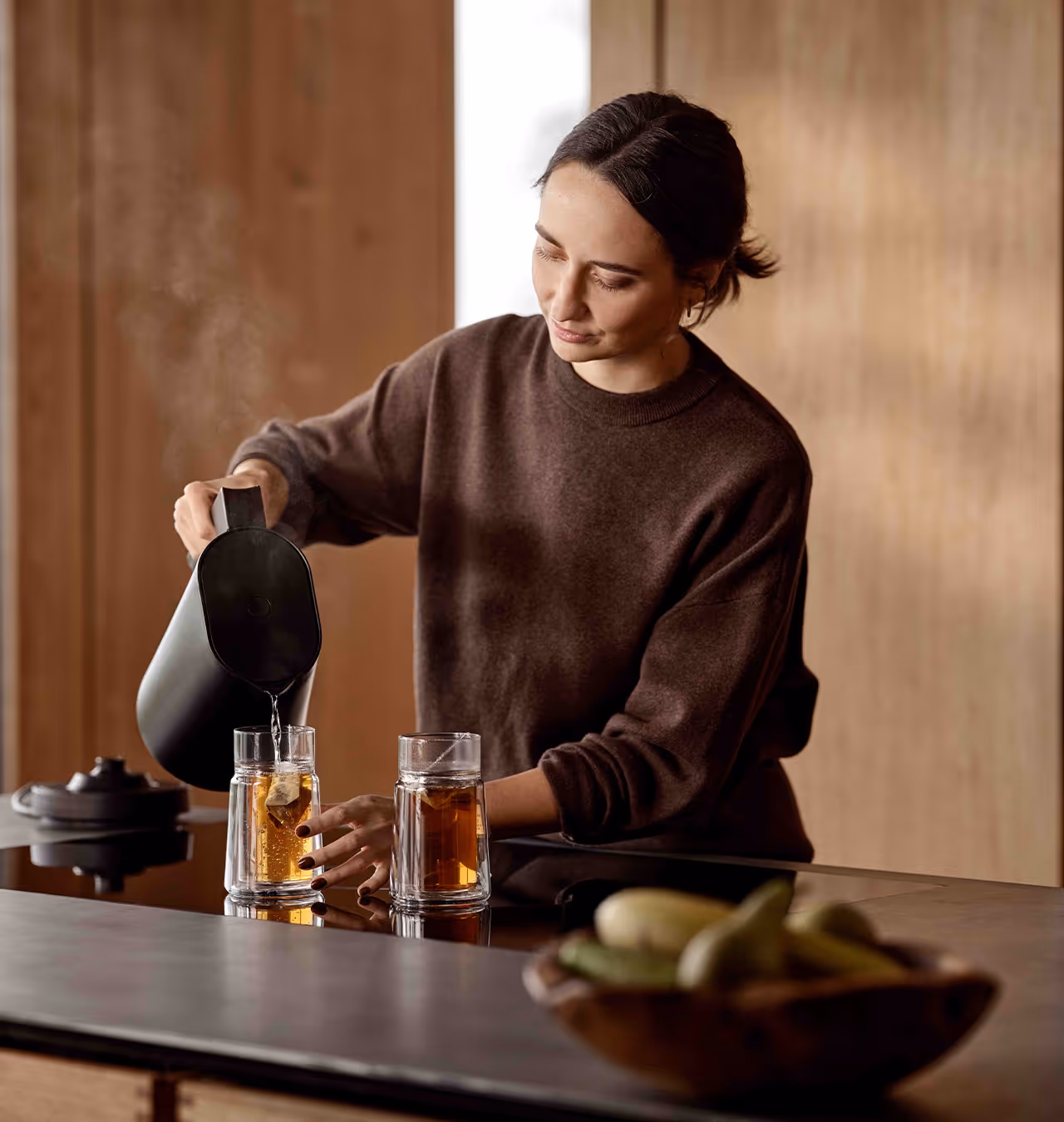 Jacob Jensen Electric Kettle and Double Wall Glass, Large