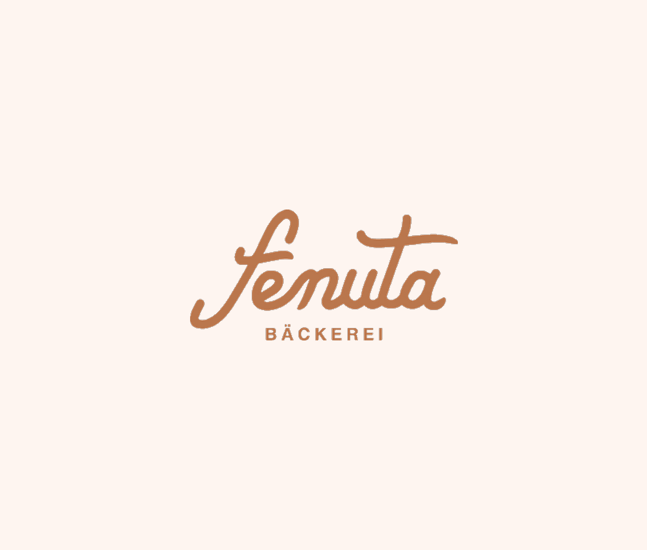 Logo der Bäckerei Fenuta in brauner Schreibschrift auf beigem Hintergrund.