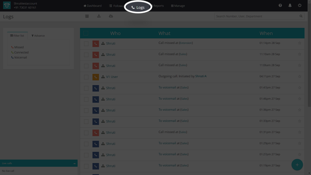 MyOperator login Panel