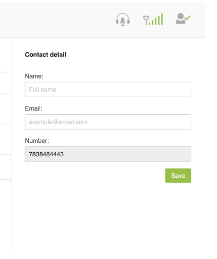 MyOperator Contact details Layout