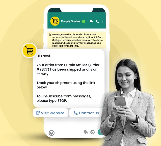 WhatsApp chatbot template for e-commerce