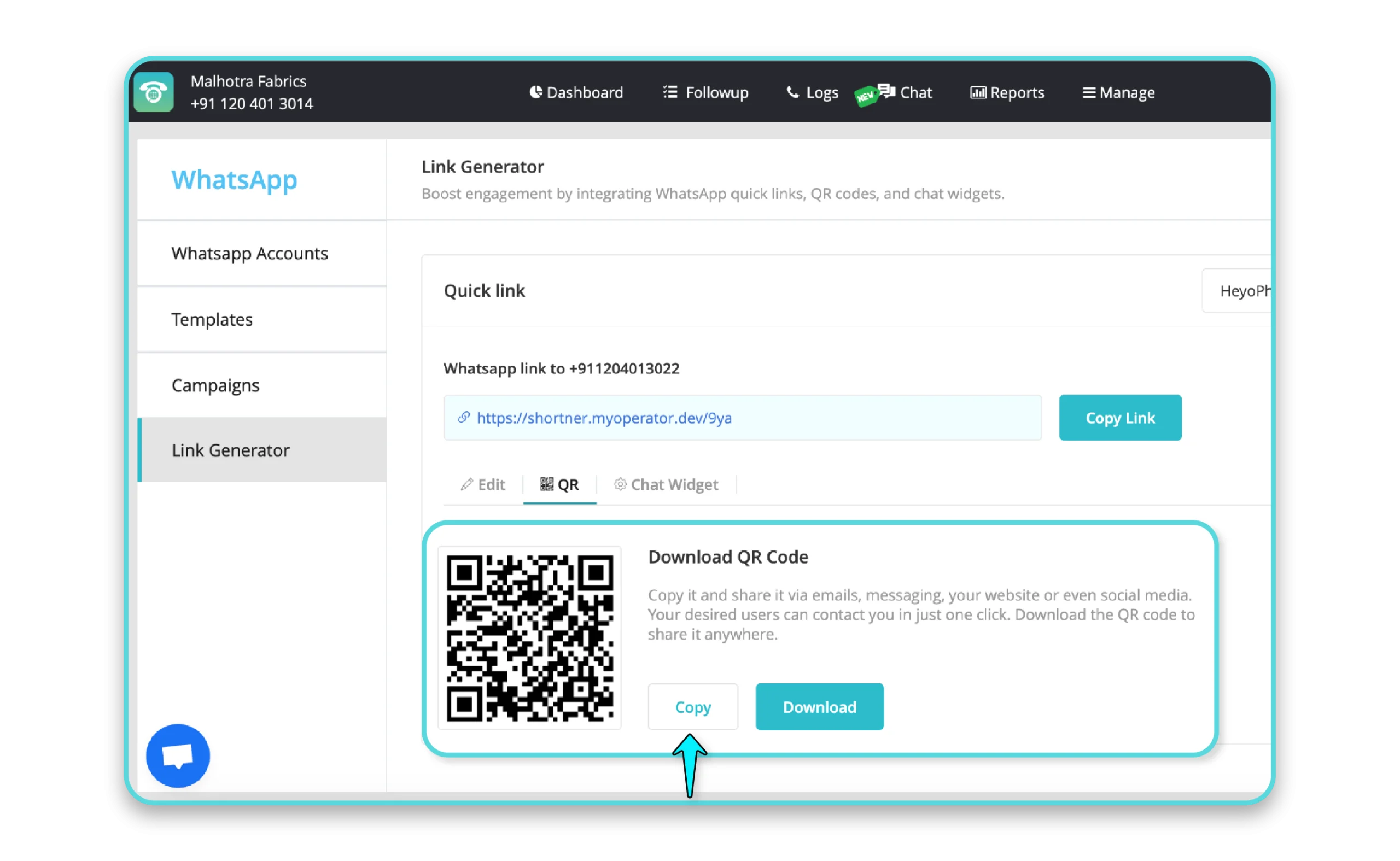 downloading the QR code