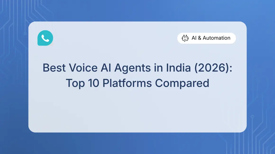 Best Voice AI Agents in India (2026): Top 10 Platforms Compared