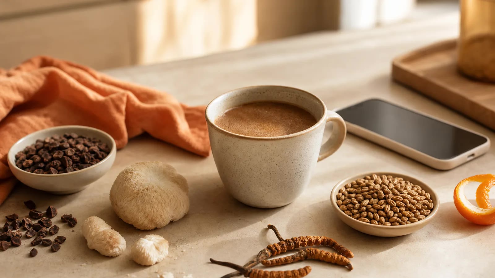 Décryptage du score Yuka Bonjour Drink et de sa composition avec ingrédients café cacao et champignons
