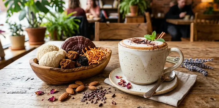 Mocaccino adaptogène au café aux champignons Bonjour Drink avec cacao