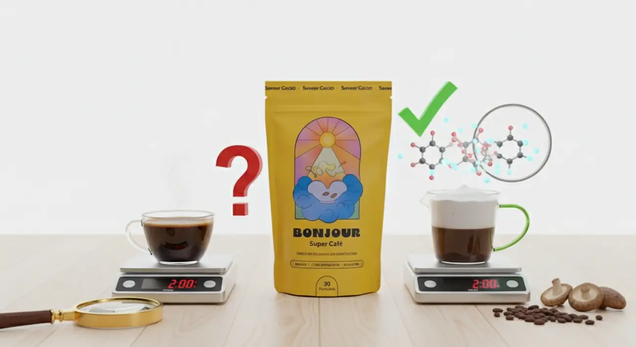 tasse Bonjour Drink et sachet boisson adaptogène