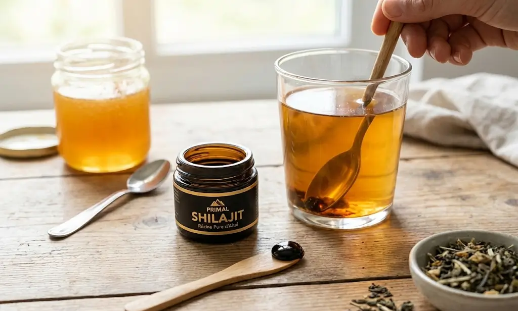 Routine shilajit résine pure pour énergie et perte de poids