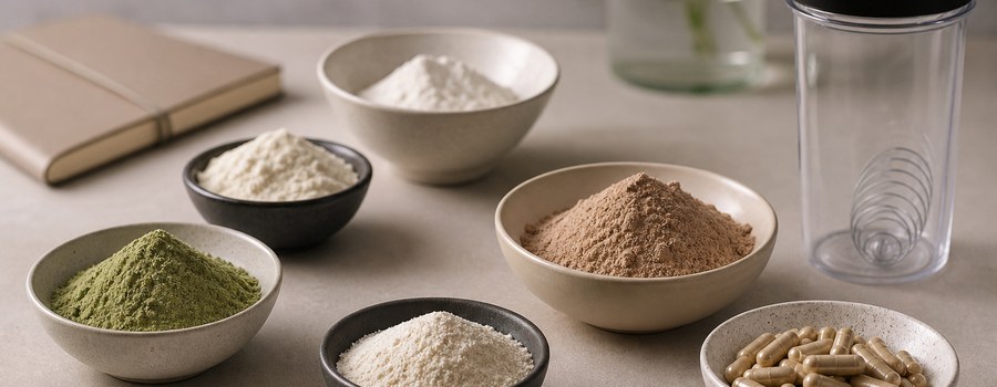 Nutrition sportive halal avec poudres, gélules et vérification des ingrédients
