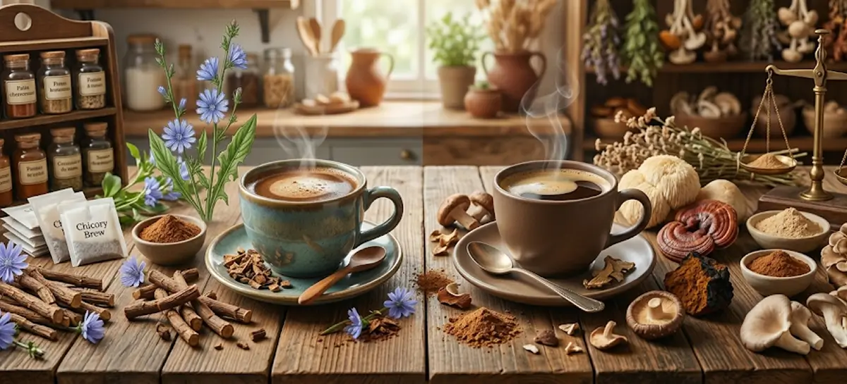 If you want to quit coffee without sacrificing your morning ritual, chicory and mushroom coffee are two of the smartest options on the market. Chicory wins on simplicity and digestion, while mushroom coffee targets smoother focus, calmer energy and a more premium wellness routine.