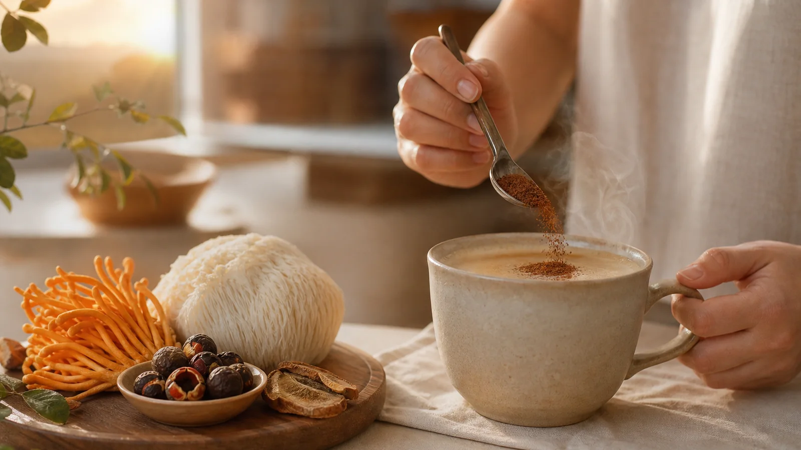 Champignons fonctionnels et caféine