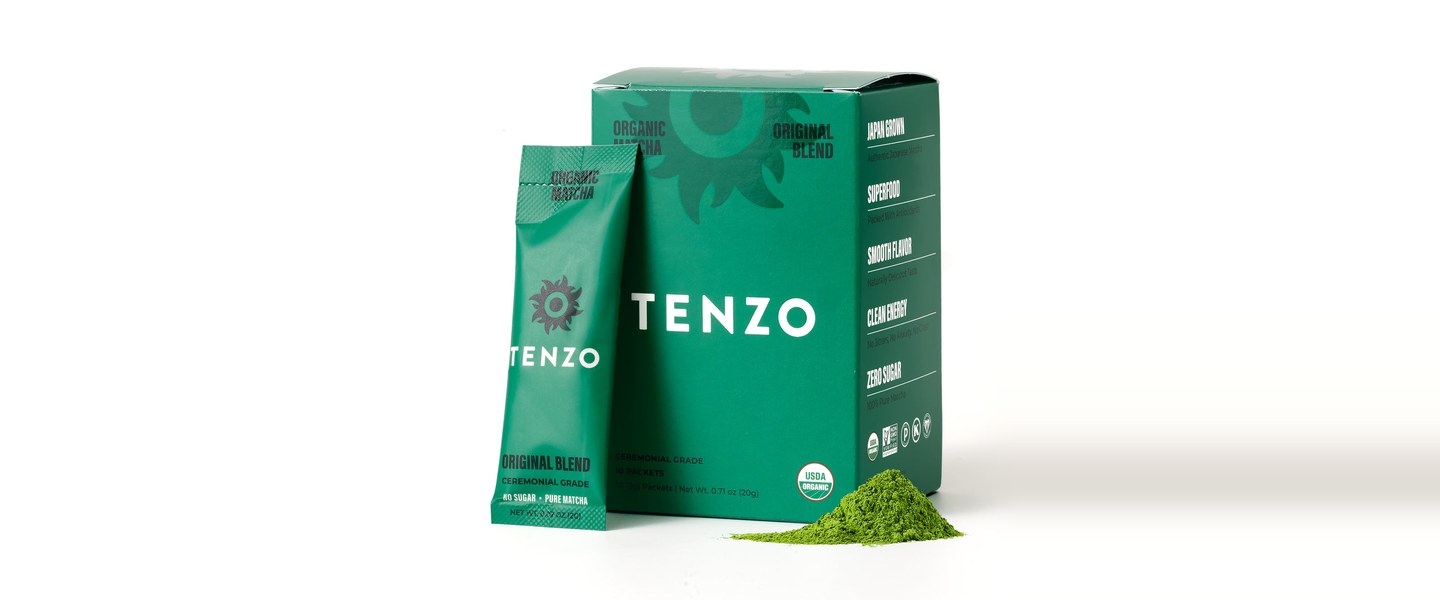 Avis Tenzo Tea Matcha : la boîte de sticks Original Blend, matcha bio de grade cérémonie