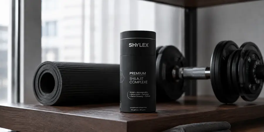 Tube Premium Shilajit Complexe Shylex dans un espace de sport à domicile