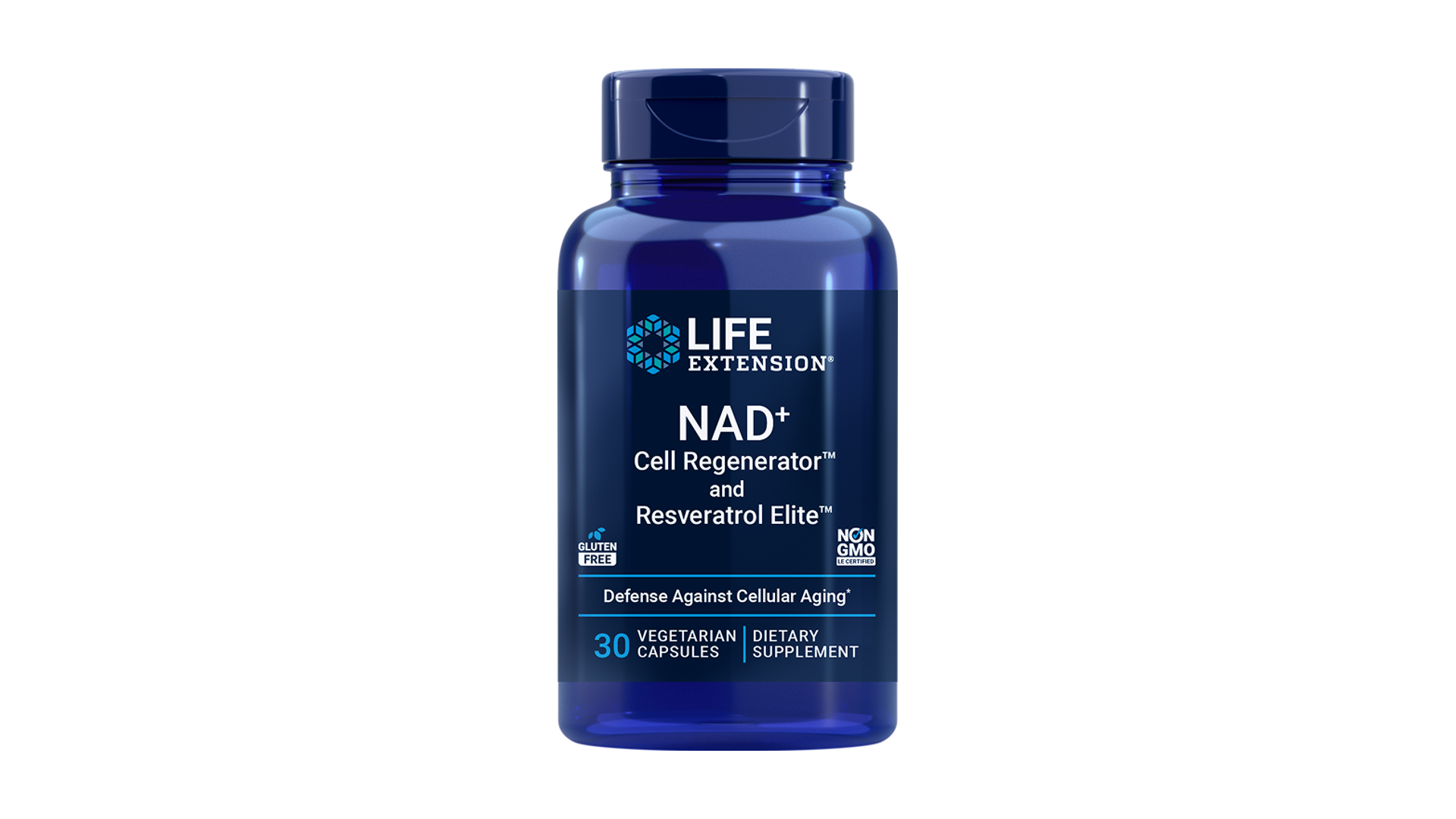 Life Extension NAD+ Cell Regenerator and Resveratrol Elite, 30 gélules végétariennes, article 02348