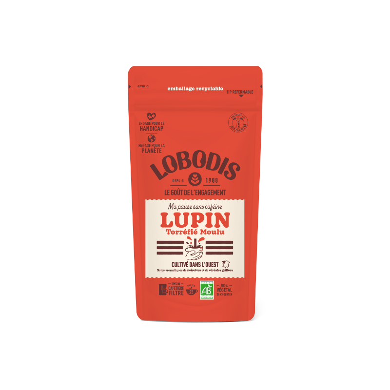 Lupin torréfié moulu bio 200 g - Lobodis