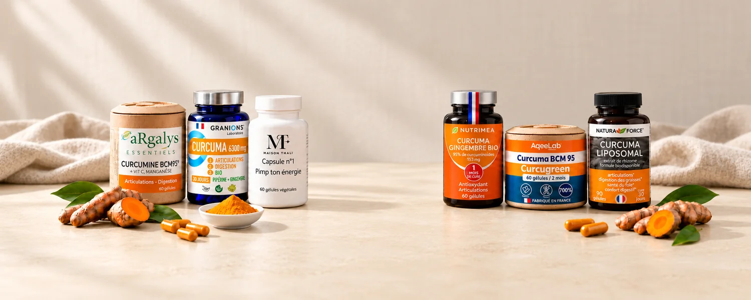 Extrait titré, curcuma bio, pipérine ou non, prix réel par jour : nous avons comparé six compléments de curcuma en gélules pour vous aider à choisir le plus sûr et le plus complet.