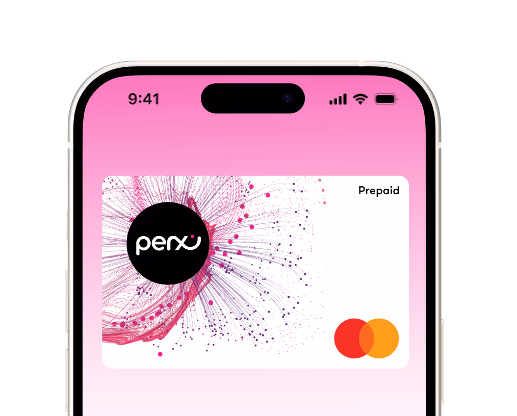 Perx digital card on phone