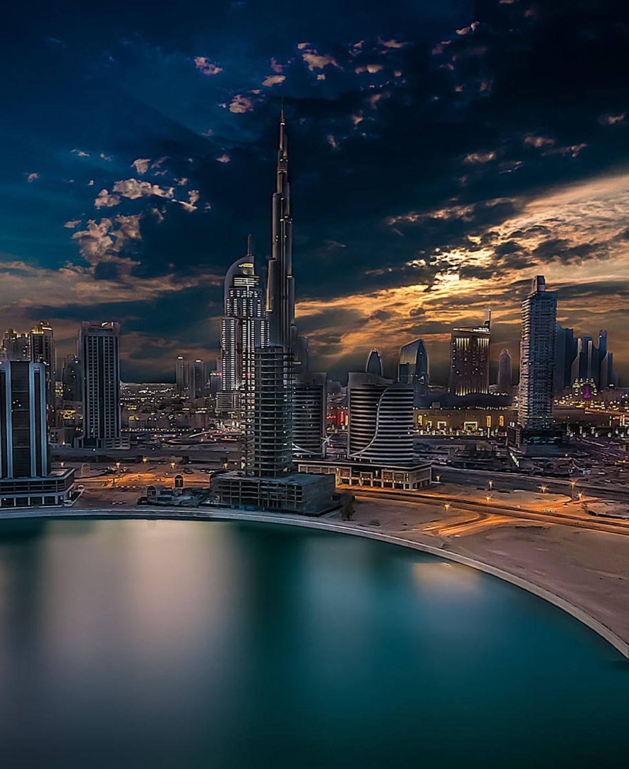A panoramic view of Downtown Dubai