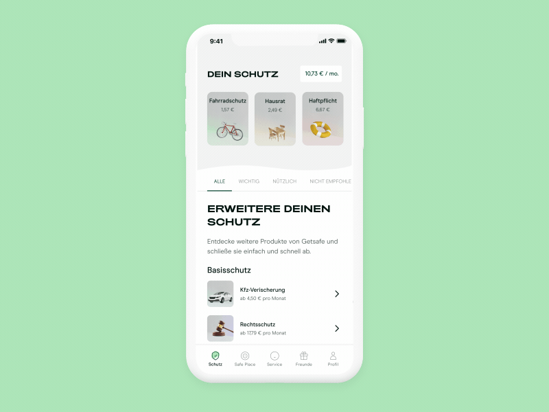 In der Getsafe App Schritt für Schritt einen Schaden melden