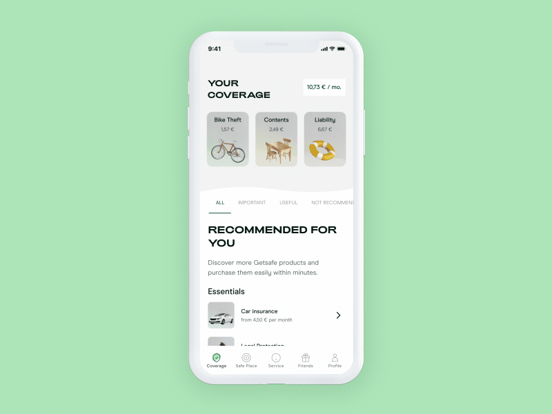 Getsafe App - add person gif