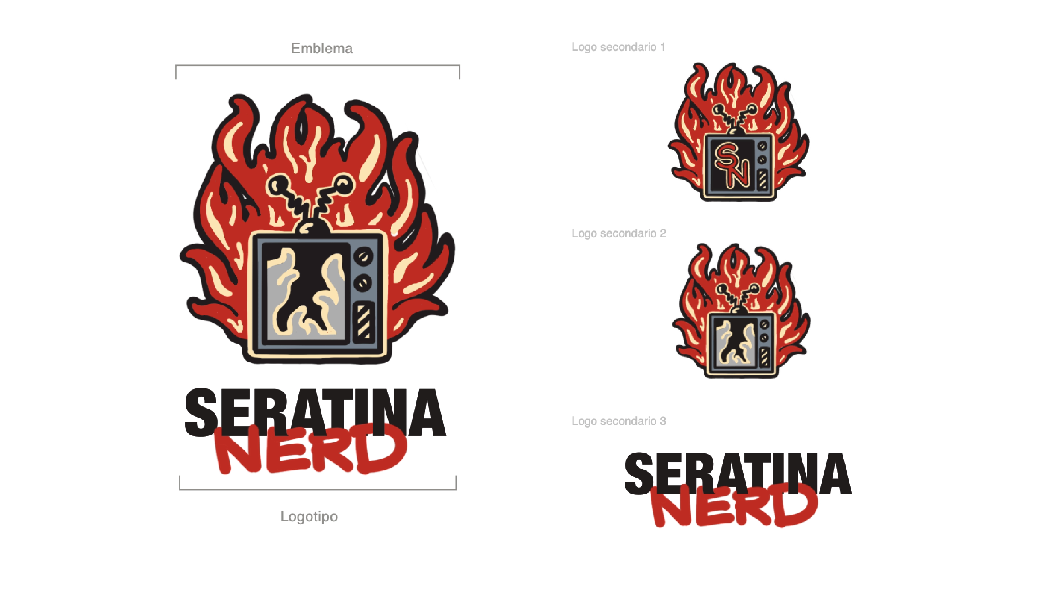 seratina nerd Logo design anni 90 stile MTV identità visiva coordinata brand retrò