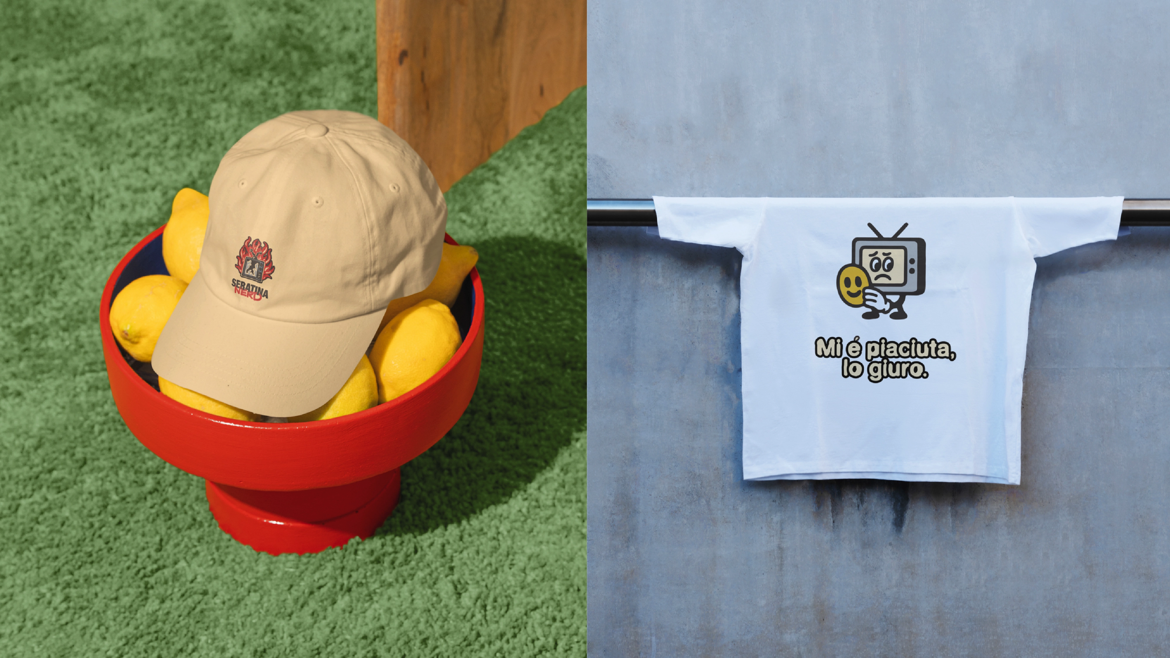 seratina nerd idea Merchandising brand design cappellino personalizzato e sticker grafica retrò