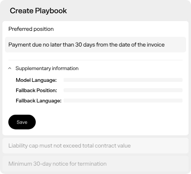 playbook creation inside legalon, an ai contract review tool