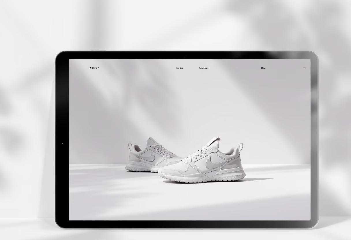 [digital project] image of fashion trends featuring footwear (displayed on a tablet)