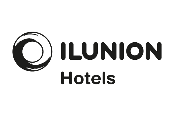 ILUNION Hotels logo with circular swirl symbol to the left of the text.