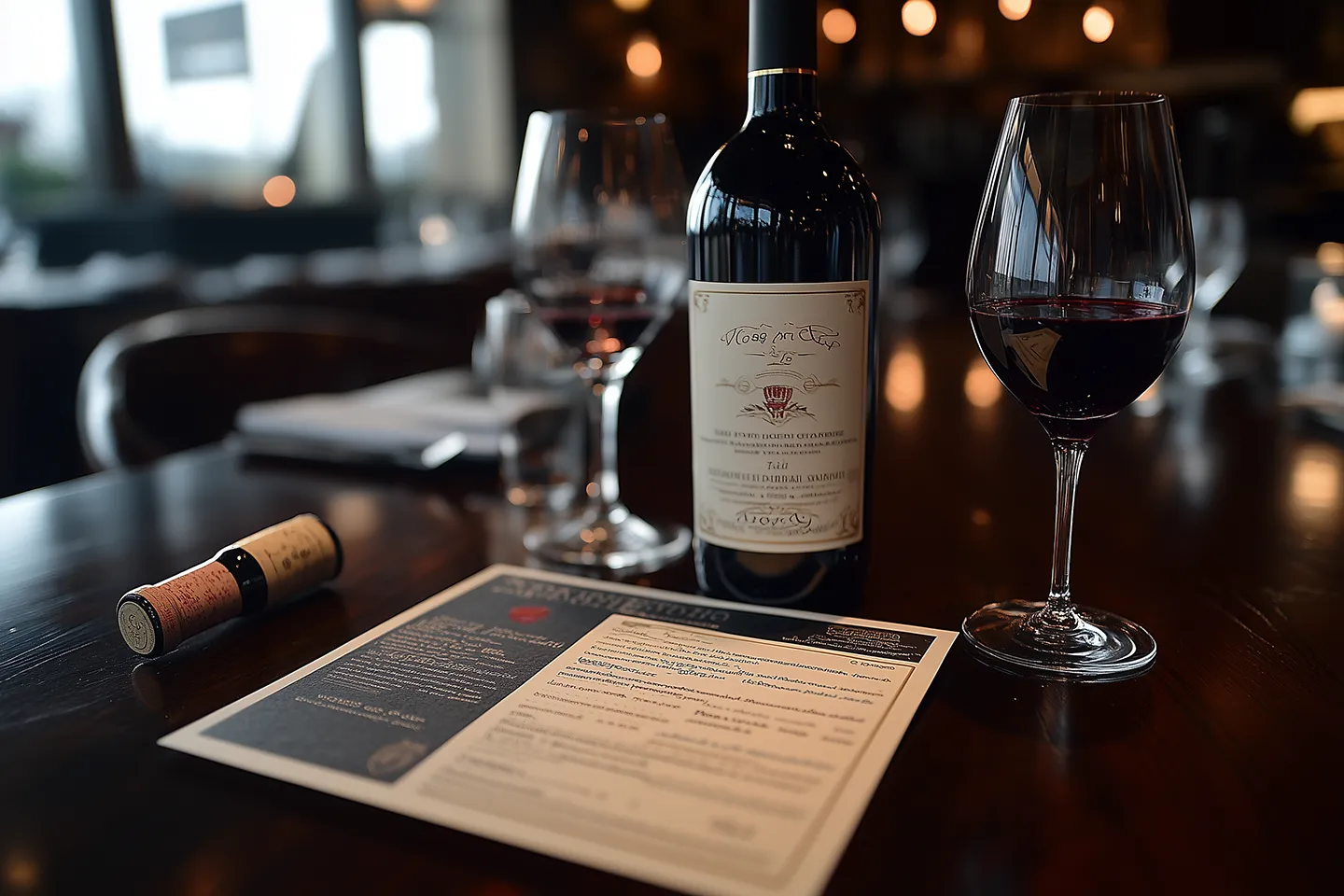 wine and menu