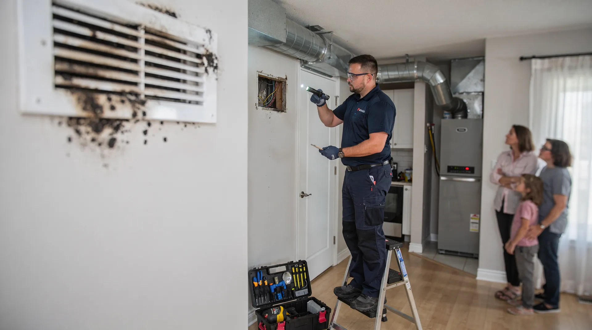 Mold in air vents is usually caused by excess moisture, poor ventilation, or clogged filters