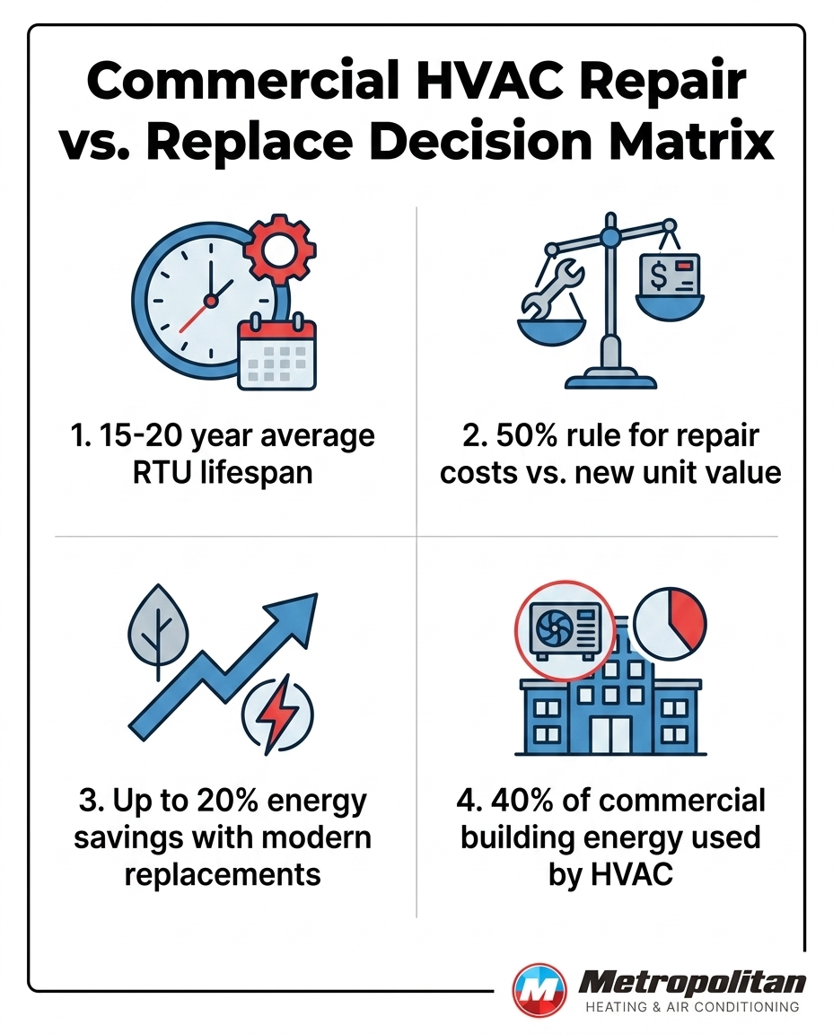 Commercial HVAC Repair vs. Replace Decision Matrix