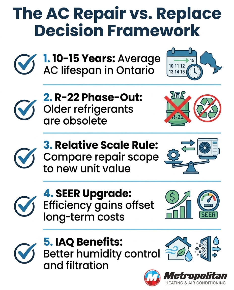 The AC Repair vs. Replace Decision Framework