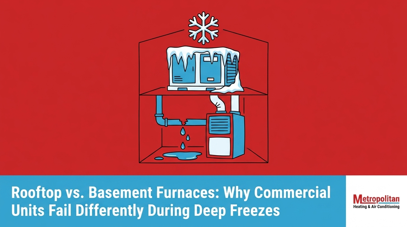 Rooftop vs. Basement Furnaces: Why Commercial Units Fail Differently During Deep Freezes