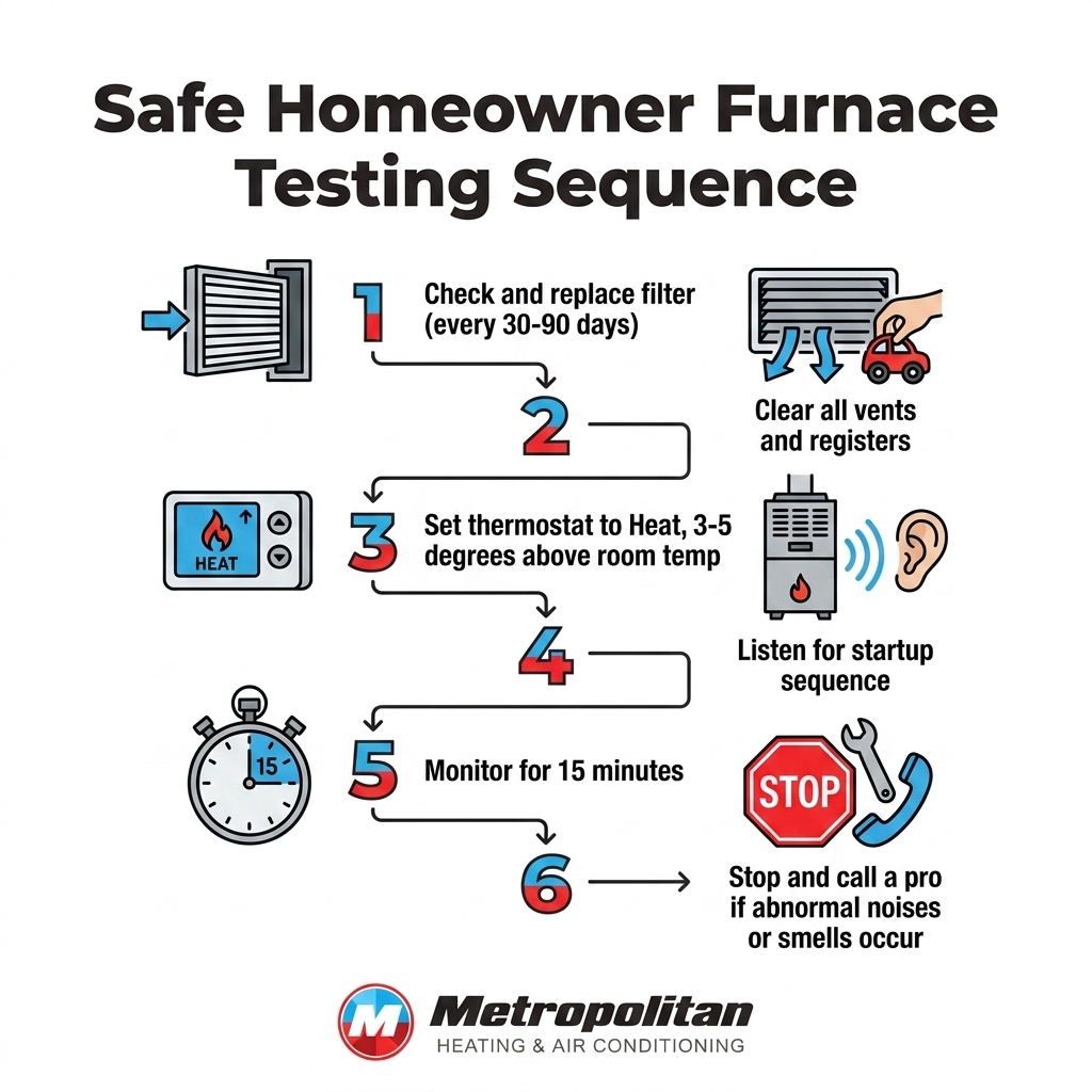 Safe Homeowner Furnace Testing Sequence
